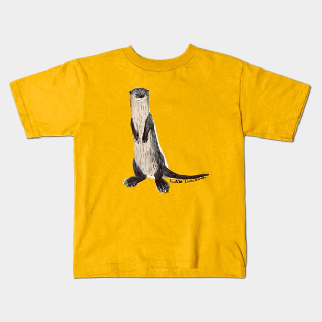 Huillin river otter 3 Kids T-Shirt by belettelepink